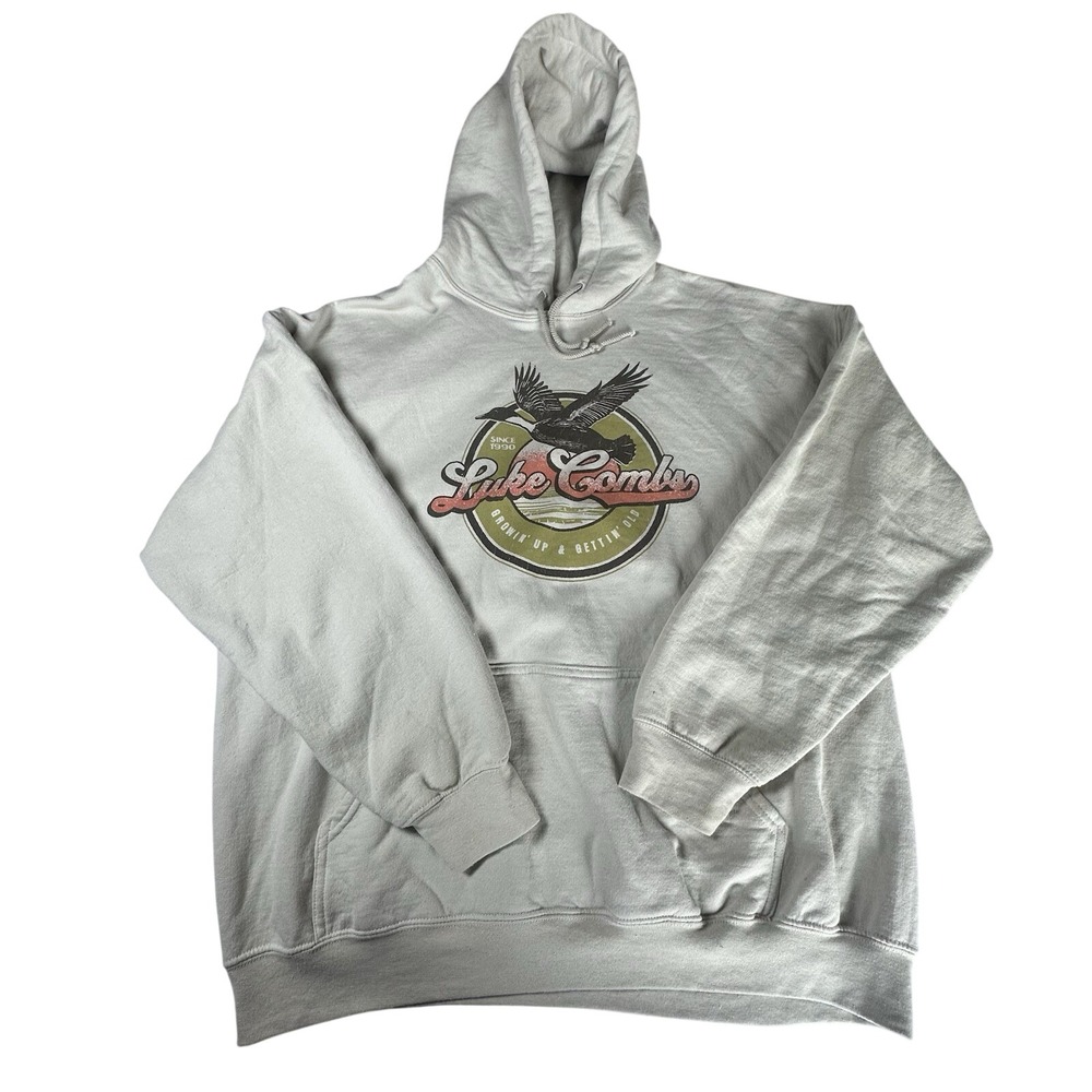 Luke Combs 2024 Tour Hoodie Beige Hoodie Size XL Country Music Concert Merch